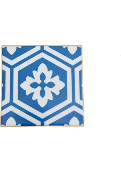Morocco Desen 2 Mavi Bardak Altlığı 10X10 cm