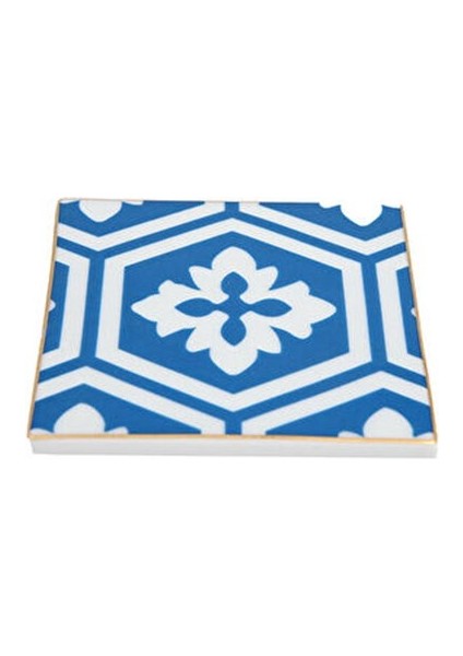 Morocco Desen 2 Mavi Bardak Altlığı 10X10 cm