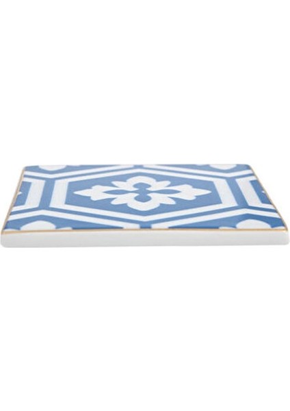 Morocco Desen 2 Mavi Bardak Altlığı 10X10 cm