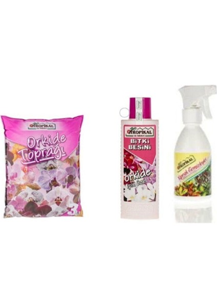1 Adet 3 Lt Orkide Toprağı 225 Ml Bitki Besini 250 Ml Yaprak Temizleyici 0031