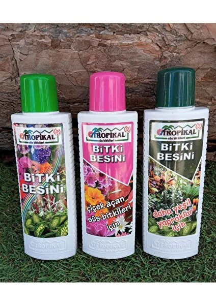 Bitki Besini Genel Bitki Besini Çiçek Açtıran Yeşil Yapraklı Bitki Vitamini Gübre 3'Lü Set