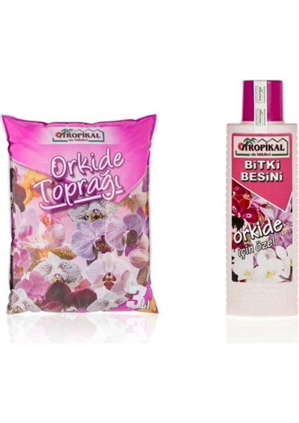 Orkide Toprağı 3 Litre | Orkide Besini 225 Ml Orkide Bakım Seti