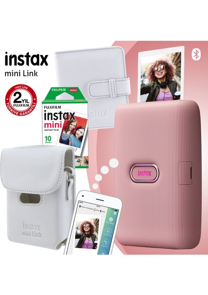 Instax Mini Link Pembe Akıllı Telefon Yazıcısı ve Hediye Seti 2