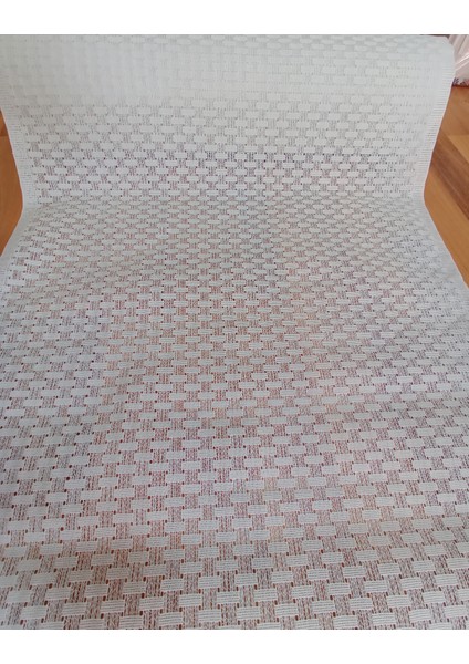 Meiwa Pvc Dantel Raf -Dolap-Çekmeçe -Runner Örtüsü / Ebat: 50 Cmx 5 mt Beyaz Hasır Desen1