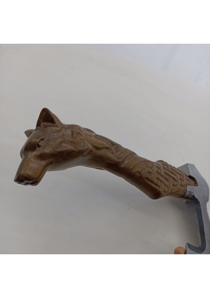 El Yapımı Kurtbaşlı Kamp Baltası - Ceviz Saplı fırsatları