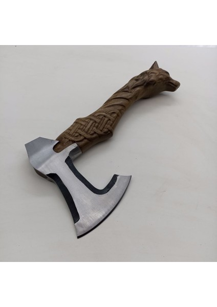 El Yapımı Kurtbaşlı Kamp Baltası - Ceviz Saplı indirimleri