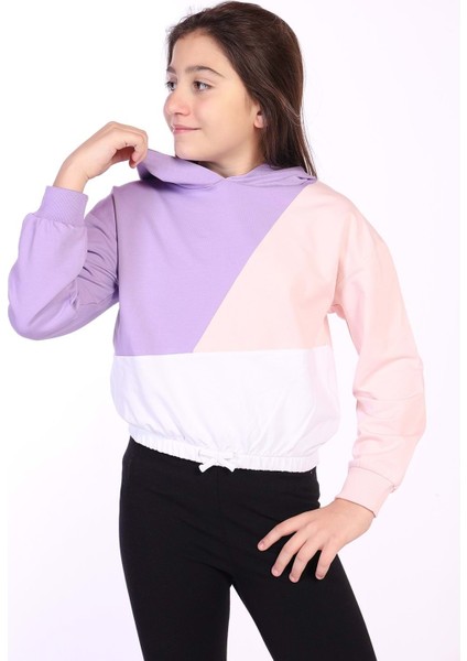 Toontoy Kız Çocuk Garnili Kapüşonlu Sweatshirt