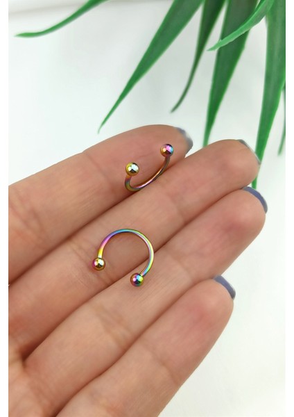 316 L Cerrahi Çelik Büyük Iki Tarafı Toplu Septum Piercing TRPIERCING0103 PIERX150X