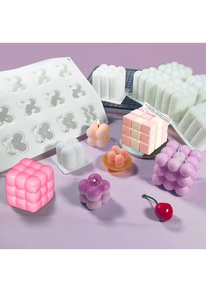 Çoklu Bubble Mum Silikon Kalıbı 15 Li Küçük Boy fırsatları