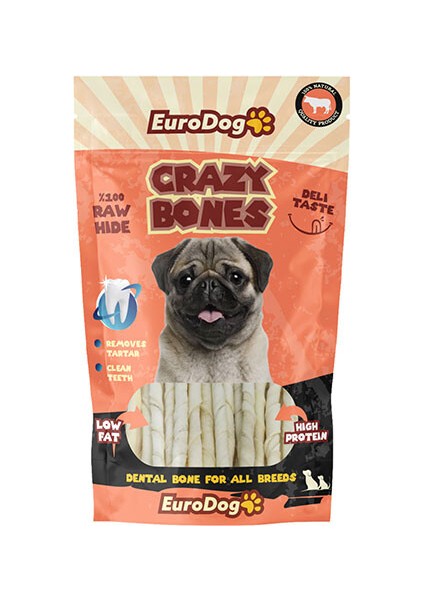 Crazy Bone Köpek Ödül Sütlü Burgu Çiğneme Çubuk 20 Li