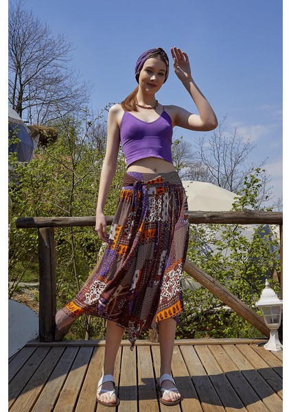 Beli Bağlamalı Midi Kloş Etek fiyatları