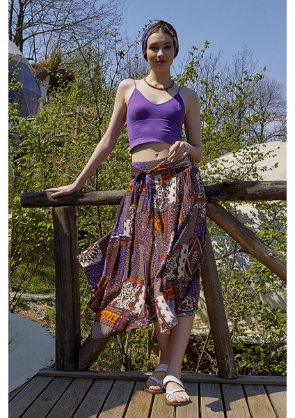 Beli Bağlamalı Midi Kloş Etek fırsatları