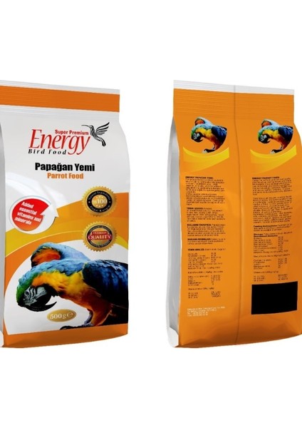 Papağan Yemi 500 gr x 12 Adet
