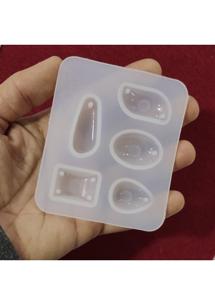 Çoklu Oval Reçine Epoksi Kalıp - Kolye Ucu Takı 5'li -Kod:114