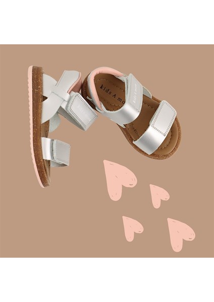 Minta Kız Çocuk Deri Sandalet Gümüş fırsatları