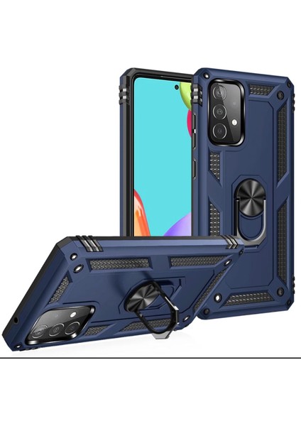 MTK Moveteck Samsung Galaxy A33 5g Uyumlu Kılıf Kamera Çıkıntılı Armour Zırh Tank Silikon Yüzüklü Standlı