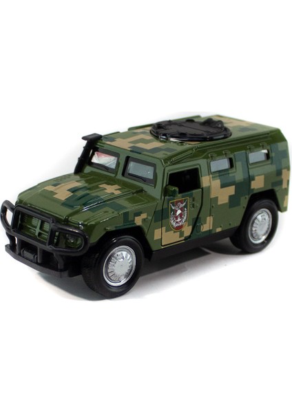 Metal Hummer Askeri Jeep Çek Bırak Yeşil Işıklı 12 cm