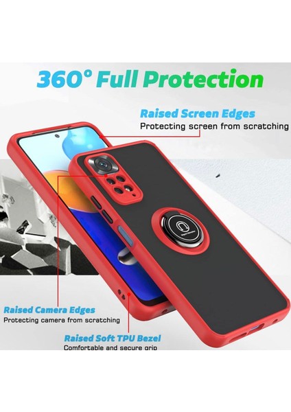 Xiaomi Redmi Note 11 Pro 5g Uyumlu Kılıf Kamera Lens Korumalı Military Zırh Tank Silikon Yüzüklü Standlı indirimleri