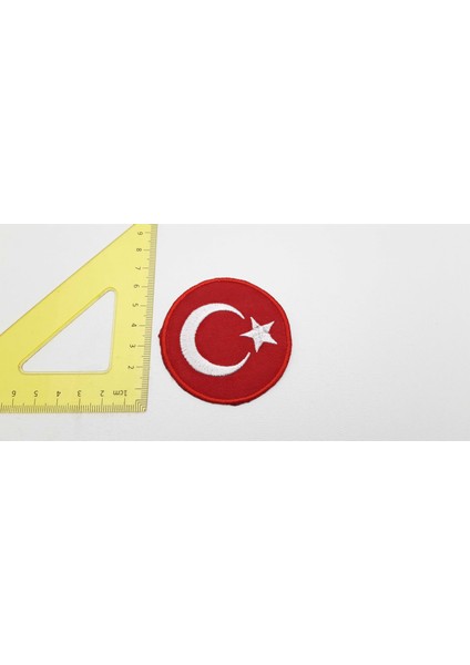 dairesel Türk Bayrağı " 6 cm Çapında Arma Yama Patch (1 Adet) fiyatları