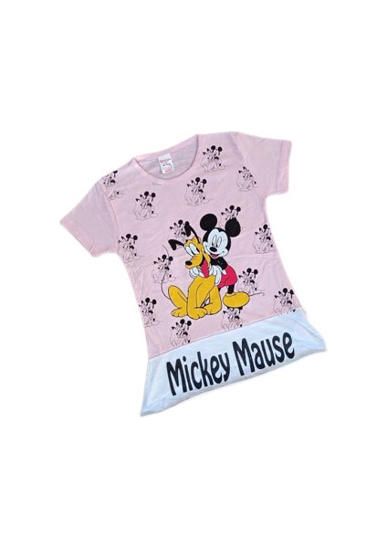 Kız Çocuk Bisiklet Yaka Kısa Kollu Şık Görünümlü T_shirt fiyatları