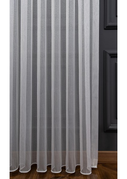 Kullanıma Hazır Ekstraforlu Pilesiz Tül Perde Tek Kanat - Ekru 100 x 250 cm
