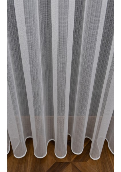 Kullanıma Hazır 1/3 Sık Pile Tül Perde Tek Kanat - Ekru 110 x 270 cm