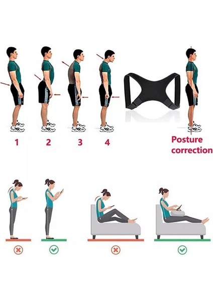 Dik Duruş Korsesi Sırt Omuz Korse Durmak İçin Kadın Erkek Durma Aparatı