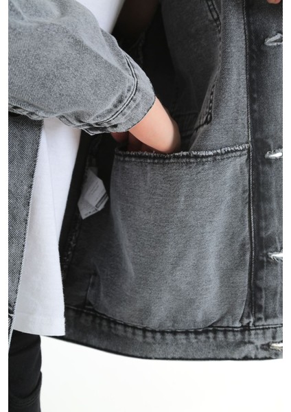 Erkek Kar Yıkama Kapüşonlu Çıkarılabilir Kapüşonlu Oversize Kot Ceket indirimleri