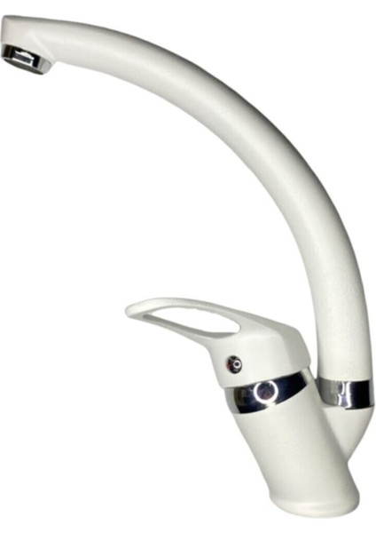 Beyaz Krom Mutfak Eviye Bataryası Çift Su Girişli