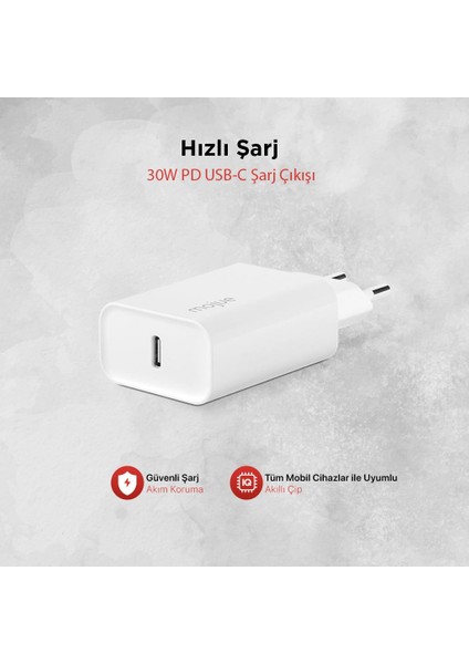 mojue by ttec MS12 PD 30W Seyahat Hızlı Şarj Aleti-Beyaz