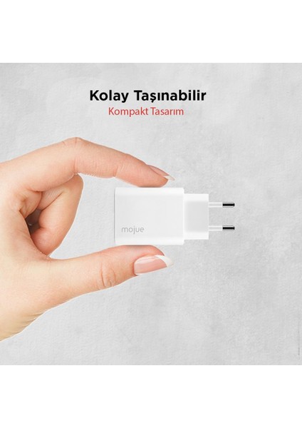 mojue by ttec MS12 PD 30W Seyahat Hızlı Şarj Aleti-Beyaz