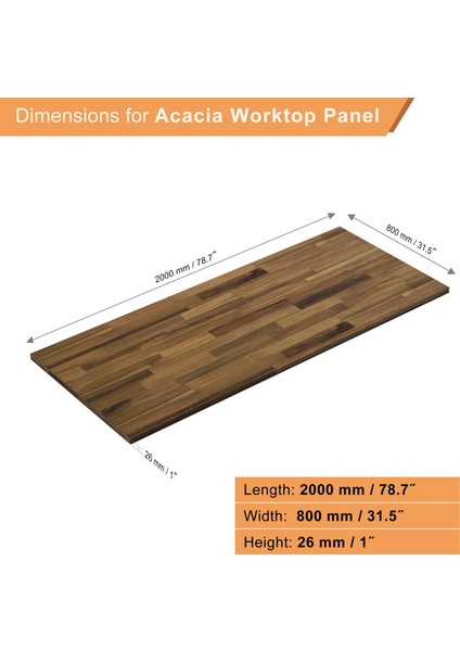 Akasya B/c Panel, 2000X800X26 Mm, Kahverengi