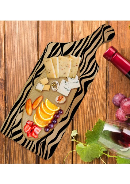 Gift Modern Art Tasarımlı Dikdörtgen Şeklinde Doğal Ahşap Servis ve Sunum Tabağı Model 18 fiyatları