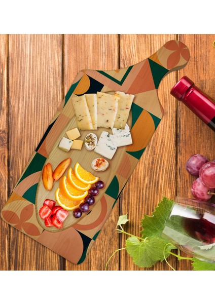 Gift Modern Art Tasarımlı Dikdörtgen Şeklinde Doğal Ahşap Servis ve Sunum Tabağı Model 14 fiyatları