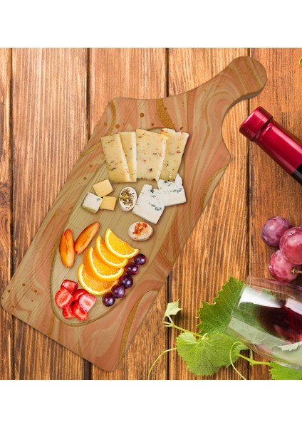 Gift Mermer Tasarımlı Dikdörtgen Şeklinde Doğal Ahşap Servis ve Sunum Tabağı Model 3 fiyatları