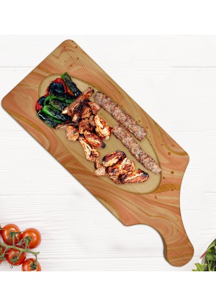 Gift Mermer Tasarımlı Dikdörtgen Şeklinde Doğal Ahşap Servis ve Sunum Tabağı Model 3 fırsatları