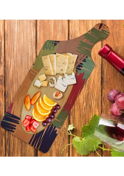 Gift Modern Art Tasarımlı Dikdörtgen Şeklinde Doğal Ahşap Servis ve Sunum Tabağı Model 11 fiyatları
