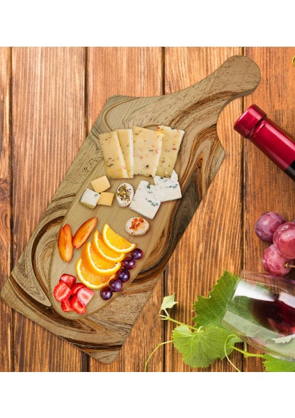 Gift Mermer Tasarımlı Dikdörtgen Şeklinde Doğal Ahşap Servis ve Sunum Tabağı Model 16 fiyatları
