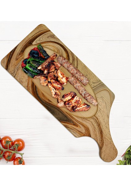 Gift Mermer Tasarımlı Dikdörtgen Şeklinde Doğal Ahşap Servis ve Sunum Tabağı Model 16 fırsatları