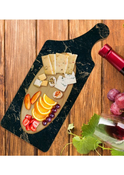 Gift Mermer Tasarımlı Dikdörtgen Şeklinde Doğal Ahşap Servis ve Sunum Tabağı Model 12 fiyatları