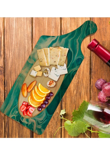 Gift Mermer Tasarımlı Dikdörtgen Şeklinde Doğal Ahşap Servis ve Sunum Tabağı Model 11 fiyatları