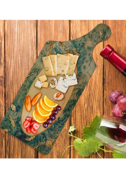 Gift Mermer Tasarımlı Dikdörtgen Şeklinde Doğal Ahşap Servis ve Sunum Tabağı Model 9 fiyatları