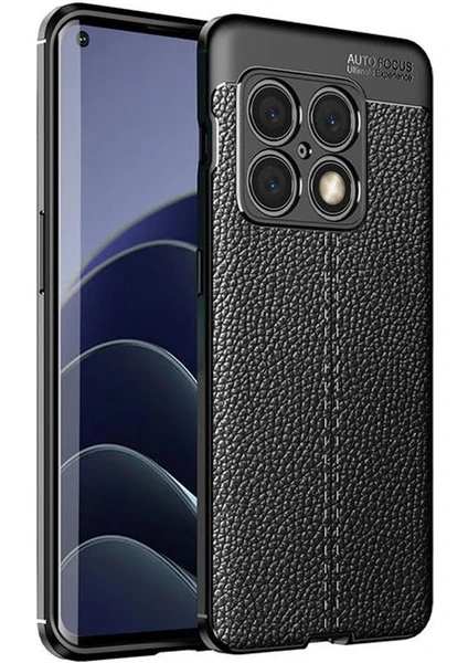 Oneplus 10 Pro Leather Tpu Silikon Kılıf - Siyah