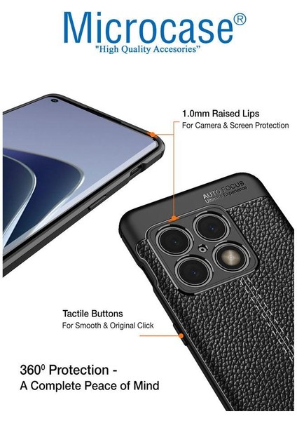 Oneplus 10 Pro Leather Tpu Silikon Kılıf - Siyah