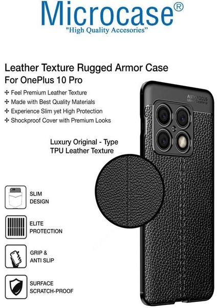 Oneplus 10 Pro Leather Tpu Silikon Kılıf - Siyah