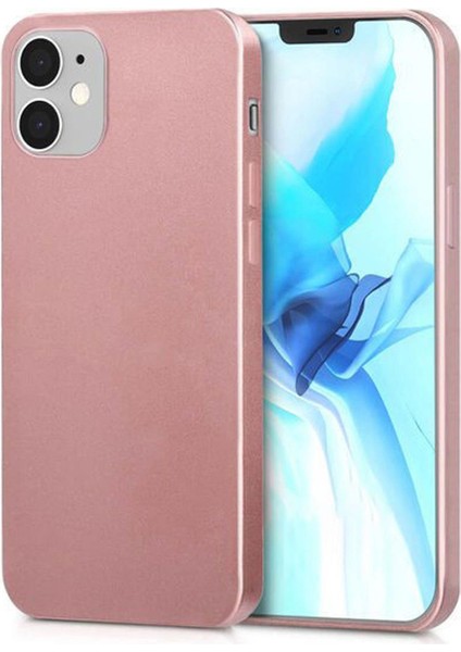 Apple iPhone 12 Premium Matte Silikon Kılıf - Rose Gold