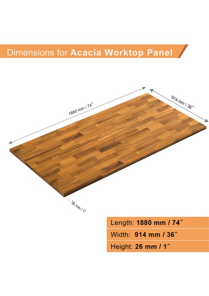 Acaciafsc Panel, 1880X914X26 Mm, Altın Tik