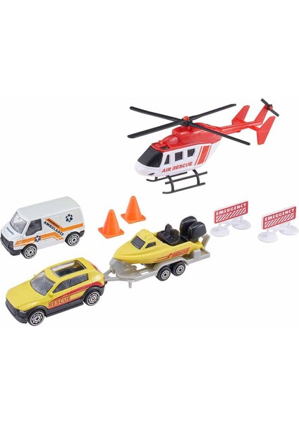 Street Machines 4 Araçlı Kurtarma Seti - Ambulans