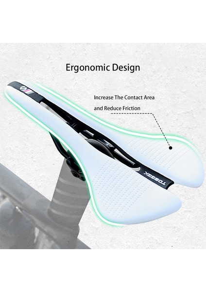 Tosek Darbeye Darbeli Nefes Dağ Bisikleti Mtb Yol Bisiklet Eyer Koltuk Yastığı (Genişlik 143MM) - Beyaz  (Yurt Dışından)