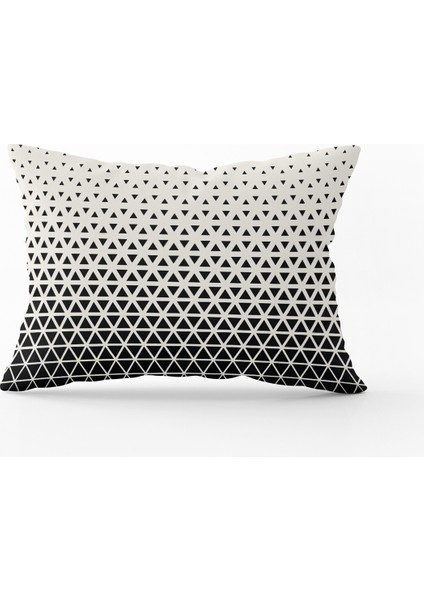 Siyah Krem Geometrik Modern Kırlent Yastık Kılıfı - CGH135-3550 Çift Tarafı Baskılı